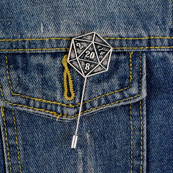 20-sided game toy model pin for dungeons and dragons fans badge d20 table-gaming gifts soft enamel brooches pins, Gray
20-sided game toy model pin for dungeons and dragons fans badge d20 table-gaming gifts soft enamel brooches pins, Gray