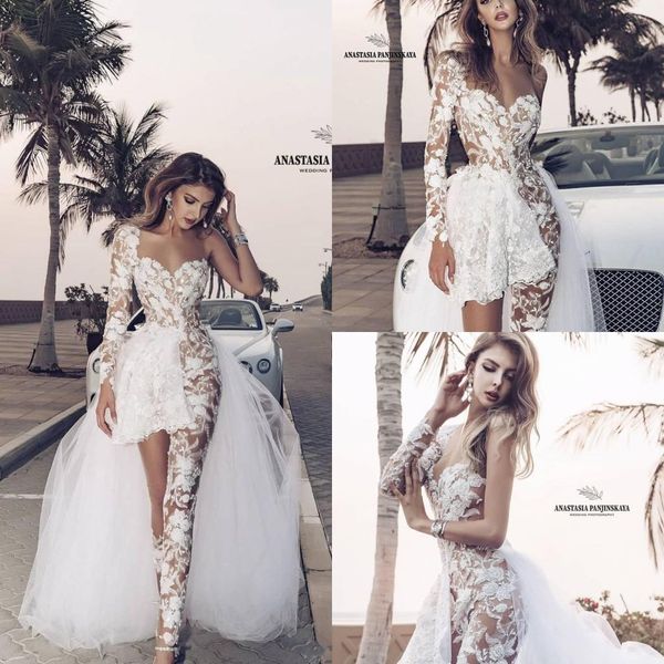 2020 country wedding jumpsuits with detachable train lace appliqued sweetheart long sleeve boho wedding dress vestidos de novia, White
2020 country wedding jumpsuits with detachable train lace appliqued sweetheart long sleeve boho wedding dress vestidos de novia, White