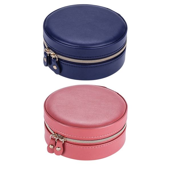 2x round jewelry box travel zipper pu leather jewellery packaging display organizer gift box blue & red, Pink;blue
2x round jewelry box travel zipper pu leather jewellery packaging display organizer gift box blue & red, Pink;blue