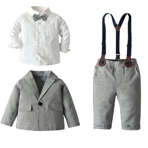 children's clothing autumn and winter boys suit coat jacket + shirt + trousers baby performance dress british gentleman clothes 3-piece, White
children's clothing autumn and winter boys suit coat jacket + shirt + trousers baby performance dress british gentleman clothes 3-piece, White