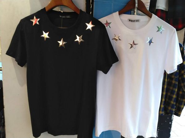 new summer brand new mens t-shirt short sleeves black white five pointed star t shirt mens designer t-shirt tee round neck fashion s-2xl, White;black
new summer brand new mens t-shirt short sleeves black white five pointed star t shirt mens designer t-shirt tee round neck fashion s-2xl, White;black