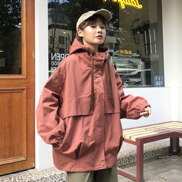 women's new jackets women spring autumn korean fashion casual womens jackets and coats 2019 harajuku windbreaker hooded clothes, Black;brown
women's new jackets women spring autumn korean fashion casual womens jackets and coats 2019 harajuku windbreaker hooded clothes, Black;brown