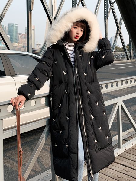 cotton woman back season special selling winter clothes cotton-padded clothes girls long fund cotton-padded jacket easy 2019, Black 
cotton woman back season special selling winter clothes cotton-padded clothes girls long fund cotton-padded jacket easy 2019, Black