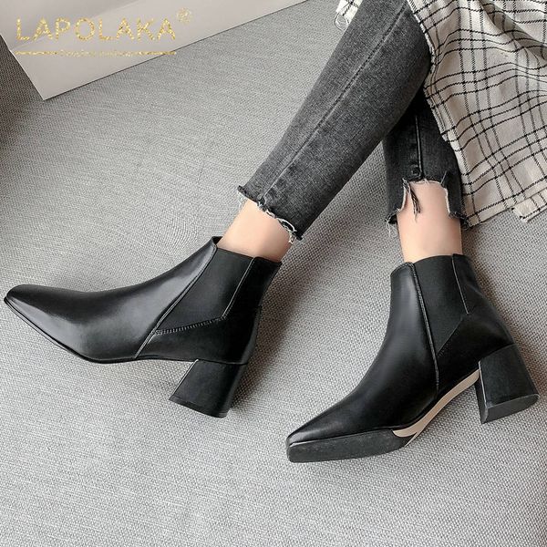 lapolaka fashion new genuine cow leather chunky heels ankle boots women shoes square toe black shoes woman boots
lapolaka fashion new genuine cow leather chunky heels ankle boots women shoes square toe black shoes woman boots