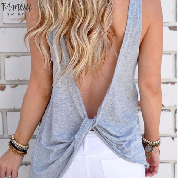 women sleeveless backless shirt knotted sleeveless vest t shirt casual open back loose cotton casual shirt, White
women sleeveless backless shirt knotted sleeveless vest t shirt casual open back loose cotton casual shirt, White