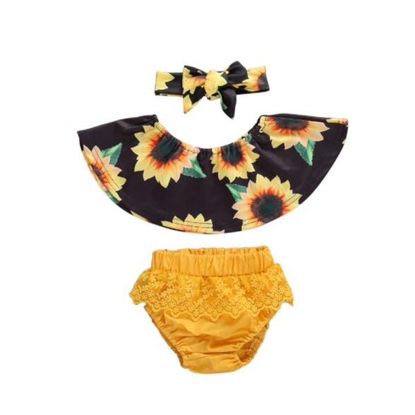 0-24m toddler kids baby girls boys clothes sets 3pcs baby girl sunflower print wrap chest off shoulder +lace shorts+headband, White
0-24m toddler kids baby girls boys clothes sets 3pcs baby girl sunflower print wrap chest off shoulder +lace shorts+headband, White