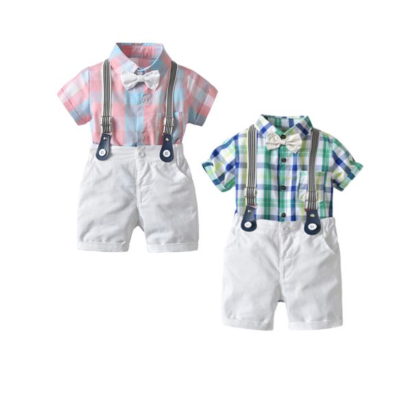 summer boy suit gentleman's dress plaid bowtie khaki short sleeved jumpsuit suspender shorts shirt and shorts, White
summer boy suit gentleman's dress plaid bowtie khaki short sleeved jumpsuit suspender shorts shirt and shorts, White