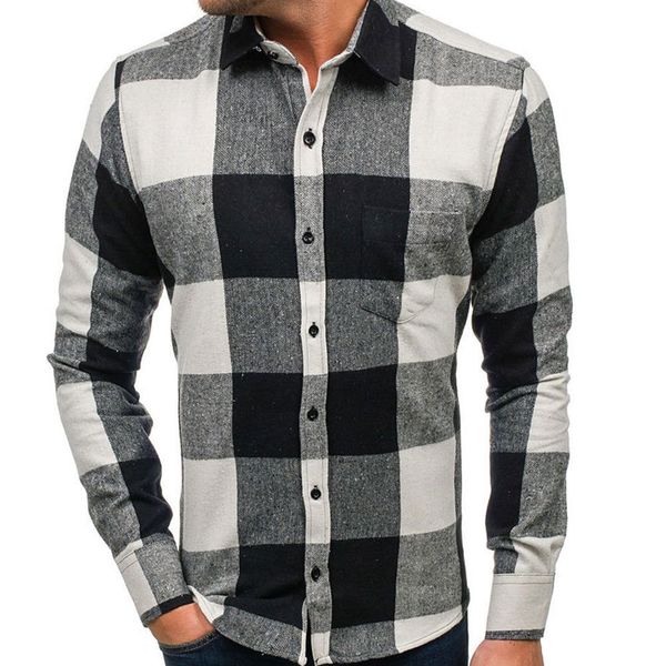 2019 new style fashion men's long sleeve plaid shirt button up cotton business work smart formal shirts top, White;black
2019 new style fashion men's long sleeve plaid shirt button up cotton business work smart formal shirts top, White;black