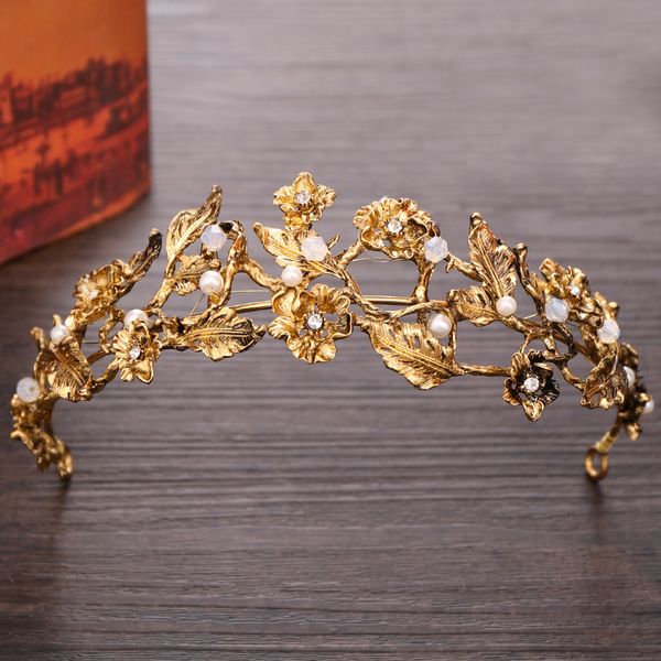 vintage baroque gold pearl leaf bridal tiara crystal crown hairband headpiece vine tiara wedding hair accessories bride headban, Golden;silver
vintage baroque gold pearl leaf bridal tiara crystal crown hairband headpiece vine tiara wedding hair accessories bride headban, Golden;silver