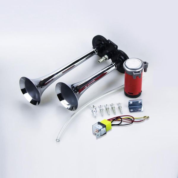 car horn dual trumpet electric horn loud chrome 2 pipes air 12v/24v universal for car train truck lorry and motorcycle
car horn dual trumpet electric horn loud chrome 2 pipes air 12v/24v universal for car train truck lorry and motorcycle