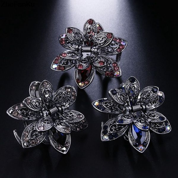 retro flower rhinestones hair clip hairpins crystal crab hair for women girl accessories, Golden;white
retro flower rhinestones hair clip hairpins crystal crab hair for women girl accessories, Golden;white
