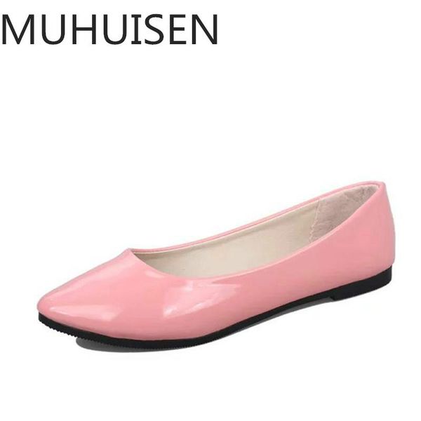 2018 pu patent leather shoes woman single shoes shallow round tow spring autumn ballet flats contracted big size 35-42, Black
2018 pu patent leather shoes woman single shoes shallow round tow spring autumn ballet flats contracted big size 35-42, Black