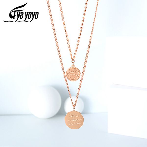eyeyoyo dream paris bohemia multilayer stainless steel pendant necklace gold rose gold double layer jewelry 2020 new, Silver
eyeyoyo dream paris bohemia multilayer stainless steel pendant necklace gold rose gold double layer jewelry 2020 new, Silver