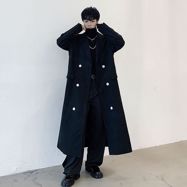 men double breasted long thick trench coat outerwear male streetwear fashion vintage loose windbreaker jacket overcoat, Tan;black
men double breasted long thick trench coat outerwear male streetwear fashion vintage loose windbreaker jacket overcoat, Tan;black