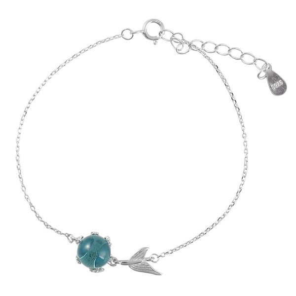 925 sterling silver blue foam fish tail bracelet trendy link chain women girlfriend ladies animals bracelet bangles pulseras, Golden;silver
925 sterling silver blue foam fish tail bracelet trendy link chain women girlfriend ladies animals bracelet bangles pulseras, Golden;silver