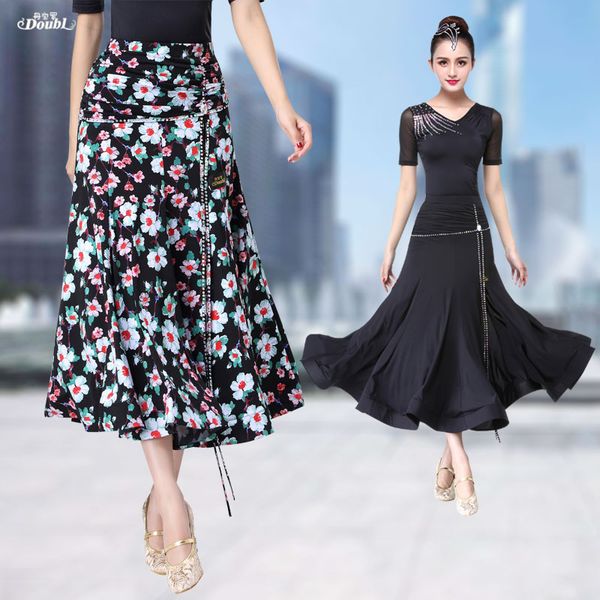 doubl national standard new long skirt female lady women's modern skirt waltz dress tango party fashion dancewear, Black;red
doubl national standard new long skirt female lady women's modern skirt waltz dress tango party fashion dancewear, Black;red