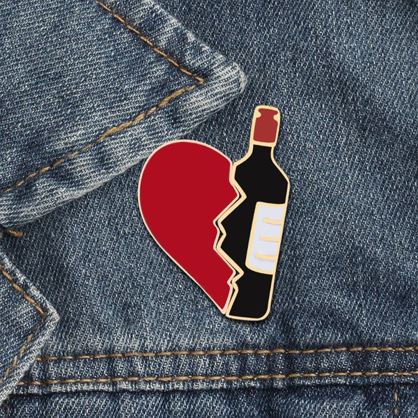 2pcs/set broken heart wine bottle enamel pins fashion love brooch for lover denim jackets metal badge pin backpack jewelry gifts, Gray
2pcs/set broken heart wine bottle enamel pins fashion love brooch for lover denim jackets metal badge pin backpack jewelry gifts, Gray