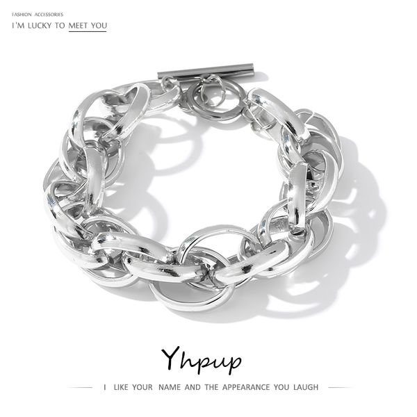 yhpup statement aluminum metal chain bangle bracelet for women punk aluminium bracelet party gala gift pulseras jewelry 2020, Black
yhpup statement aluminum metal chain bangle bracelet for women punk aluminium bracelet party gala gift pulseras jewelry 2020, Black