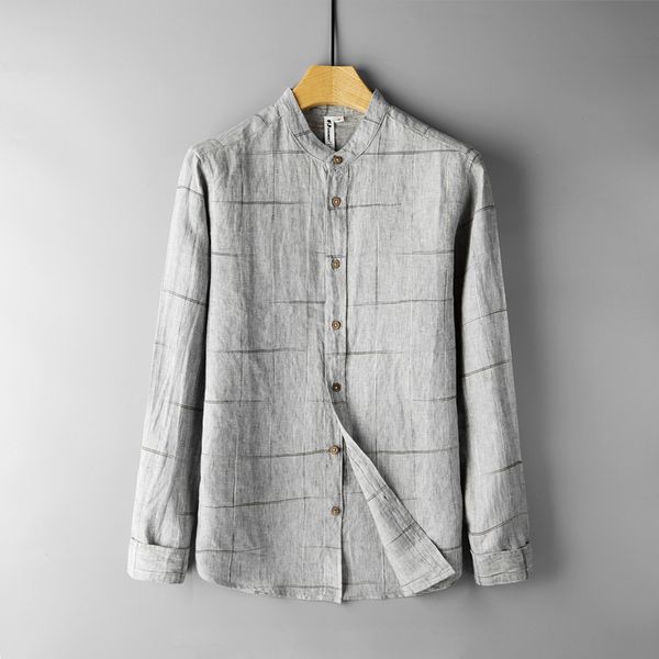 2020 spring new black white plaid shirts men check 100%linen long sleeve shirt plus size brand clothing, White;black
2020 spring new black white plaid shirts men check 100%linen long sleeve shirt plus size brand clothing, White;black