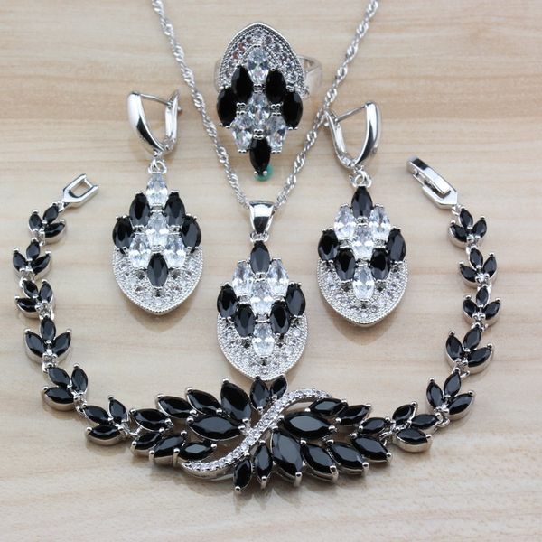 cool punk style white black zircon fashion accessories 925 sterling silver women jewelry sets earrings/necklace/bracelet/ring, Slivery;golden
cool punk style white black zircon fashion accessories 925 sterling silver women jewelry sets earrings/necklace/bracelet/ring, Slivery;golden