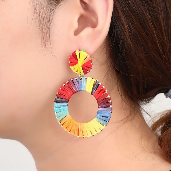 fashion personality creative women earrings jewelry bohemian rattan rainbow color earring gifts ladies jewelry 3 styles, Silver
fashion personality creative women earrings jewelry bohemian rattan rainbow color earring gifts ladies jewelry 3 styles, Silver