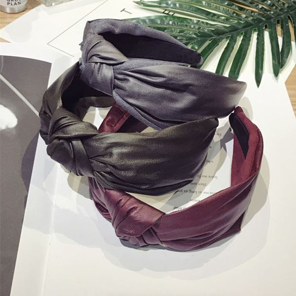 new fashion pu leather bowknot hairband girls wide knoted hair bands head hoop headdress for women female lady hair accessories
new fashion pu leather bowknot hairband girls wide knoted hair bands head hoop headdress for women female lady hair accessories