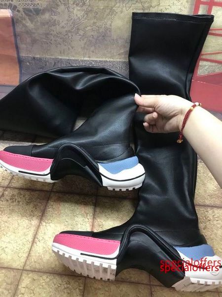 2019 women letter embossing casual sport long boots genuine cowhide high silhouette ankle boot sneakers with box, Black
2019 women letter embossing casual sport long boots genuine cowhide high silhouette ankle boot sneakers with box, Black