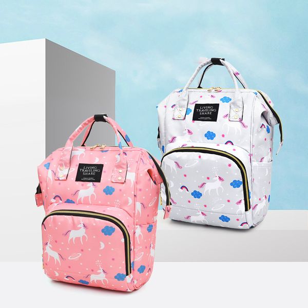 New Multi-function High-capacity Mummy Bag Maternity Large Nappy Bag Printed Baby Oxford Travel Backpack Baby Care Wetbag