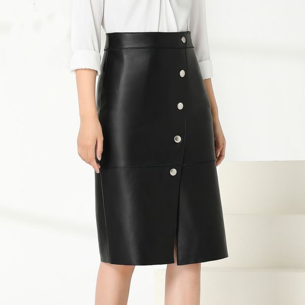 women genuine leather skirts 2019 autumn sheepskin leather pencil skirt elegant skirt b131, Black
women genuine leather skirts 2019 autumn sheepskin leather pencil skirt elegant skirt b131, Black