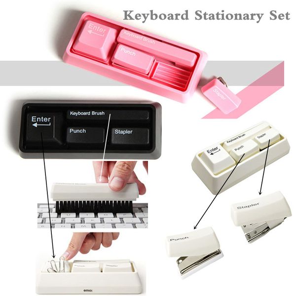multi-function keyboard stationary set stapler puncher keyboard brush clip adsorption new table storage office school supplies
multi-function keyboard stationary set stapler puncher keyboard brush clip adsorption new table storage office school supplies