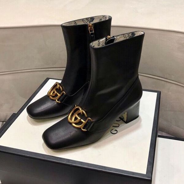 square head thick with ankle boots female 2019 autumn and winter new utility metal buckle leather high heels women high-end custom, Black
square head thick with ankle boots female 2019 autumn and winter new utility metal buckle leather high heels women high-end custom, Black