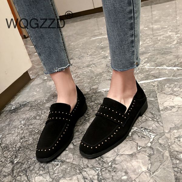 rivets women shoes genuine leather loafers casual flat shoes women zapatos de mujer, Black
rivets women shoes genuine leather loafers casual flat shoes women zapatos de mujer, Black