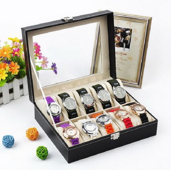 leather case box box watch organizer collection display glass slot storage watch 10 storage jewelry black erntp, Slivery;brown
leather case box box watch organizer collection display glass slot storage watch 10 storage jewelry black erntp, Slivery;brown