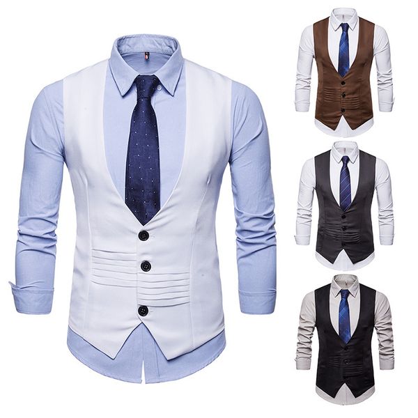 men's v-neck suit vest single-breasted advanced irregular designer vest coats formal business single-breasted tuxedos 2pcs m41, Black;white
men's v-neck suit vest single-breasted advanced irregular designer vest coats formal business single-breasted tuxedos 2pcs m41, Black;white