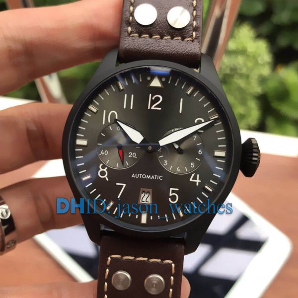 fashion watch montre de luxe mechanical automatic movement watches sapphire crystal 46mm steel case cowhide leather strap sport wristwatches, Slivery;brown
fashion watch montre de luxe mechanical automatic movement watches sapphire crystal 46mm steel case cowhide leather strap sport wristwatches, Slivery;brown