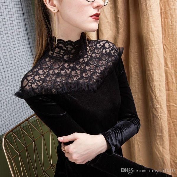 qiu dong new style foreign gas small high collar golden velvet splicing lace undergarment restoring ancient ways palace pure color small unl, White
qiu dong new style foreign gas small high collar golden velvet splicing lace undergarment restoring ancient ways palace pure color small unl, White