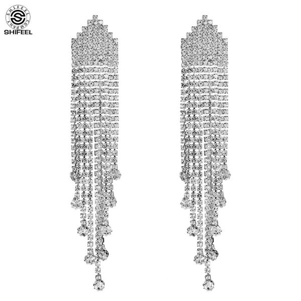 shifeel new arrival occident fashion dinner party rhinestone tassel long earrings bohemia temperament hyperbole women jewelry, Silver
shifeel new arrival occident fashion dinner party rhinestone tassel long earrings bohemia temperament hyperbole women jewelry, Silver