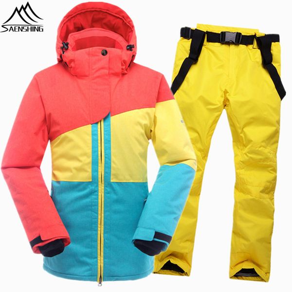 saenshing winter ski suit women high-quality female mountain skiing jacket pants waterproof breathable snow snowboarding set
saenshing winter ski suit women high-quality female mountain skiing jacket pants waterproof breathable snow snowboarding set