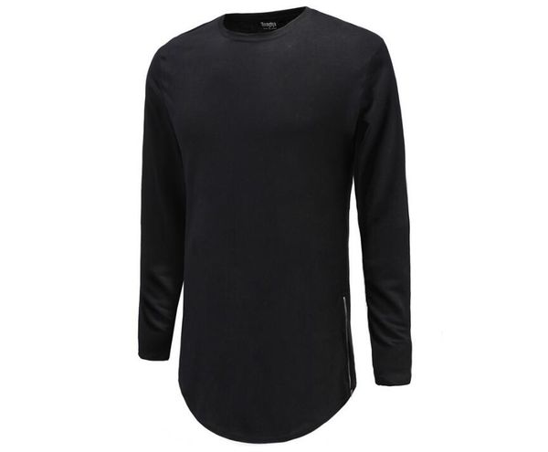 fahion-new trends men t shirts super longline long sleeve t-shirt hip hop arc hem with curve hem side zip tee, White;black
fahion-new trends men t shirts super longline long sleeve t-shirt hip hop arc hem with curve hem side zip tee, White;black