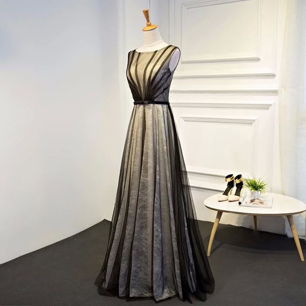 modest jewel neck a line evening dresses with sweep train strip elegant evening gowns with sash illusion prom dresses for formal party, Black;red
modest jewel neck a line evening dresses with sweep train strip elegant evening gowns with sash illusion prom dresses for formal party, Black;red