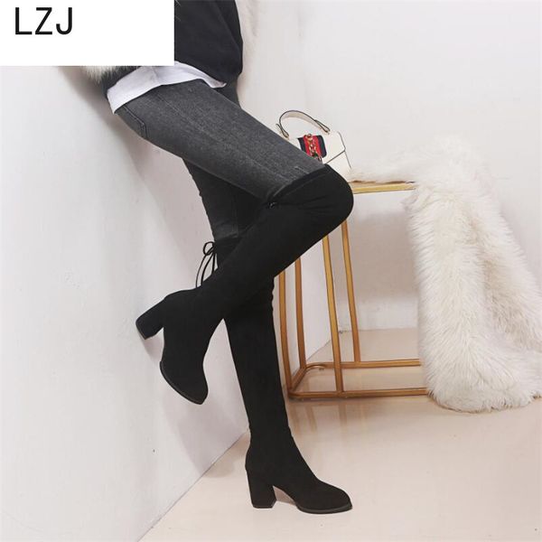 lzj 2019 new flock leather women over the knee boots lace up high heels women lace up winter long boots warm size 34-40, Black
lzj 2019 new flock leather women over the knee boots lace up high heels women lace up winter long boots warm size 34-40, Black
