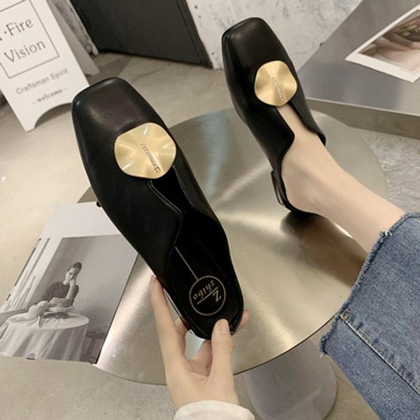 square head slippers female summer wear 2020 new baotou flat bottom mueller slippers, Black
square head slippers female summer wear 2020 new baotou flat bottom mueller slippers, Black