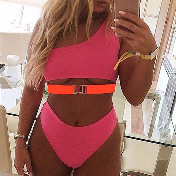 pink one-shoulder bikini push up swimwear bathing suit new buckle swimsuit women high waist beachwear bathing suit biquini
pink one-shoulder bikini push up swimwear bathing suit new buckle swimsuit women high waist beachwear bathing suit biquini