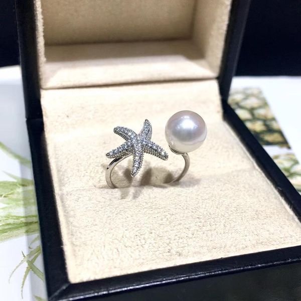 925 sterling silver 8-9mm freshwater starfish pearl ring accessory jewelry resizable zircon engagement ring fancy gift for girls, Slivery;golden
925 sterling silver 8-9mm freshwater starfish pearl ring accessory jewelry resizable zircon engagement ring fancy gift for girls, Slivery;golden