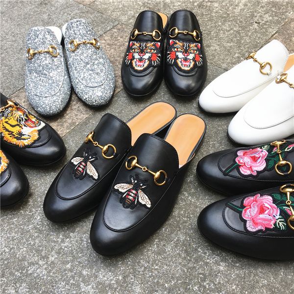 new luxury leather loafers muller slipper shoes with buckle fashion women princetown slippers ladies casual mules flats, Black 
new luxury leather loafers muller slipper shoes with buckle fashion women princetown slippers ladies casual mules flats, Black