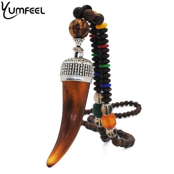 yumfeel new handmade wooden beads big horn pendants necklace men gifts punk style jewelry necklaces, Silver
yumfeel new handmade wooden beads big horn pendants necklace men gifts punk style jewelry necklaces, Silver