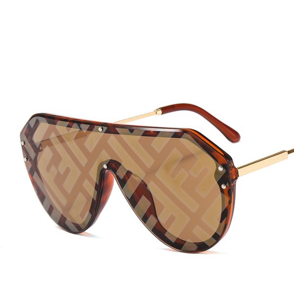 

2019 new f watermark one-piece sunglasses pc copy film men women sunglasses girls personality colorful fashion wild sun glasse goggles, White;black