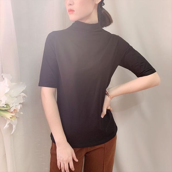 cotton half-high collar half base loose half- women's cotton half-high collar half sleeve t- base shirt loose half-sleeve t-shirt women, White
cotton half-high collar half base loose half- women's cotton half-high collar half sleeve t- base shirt loose half-sleeve t-shirt women, White