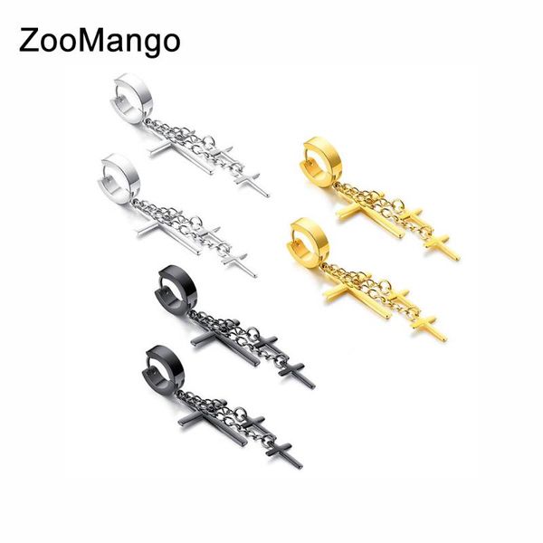 zoomango new fashion titanium steel men's hoop earrings hip-hop double cross tide male black earrings jewelry pendientes oge423, Golden
zoomango new fashion titanium steel men's hoop earrings hip-hop double cross tide male black earrings jewelry pendientes oge423, Golden