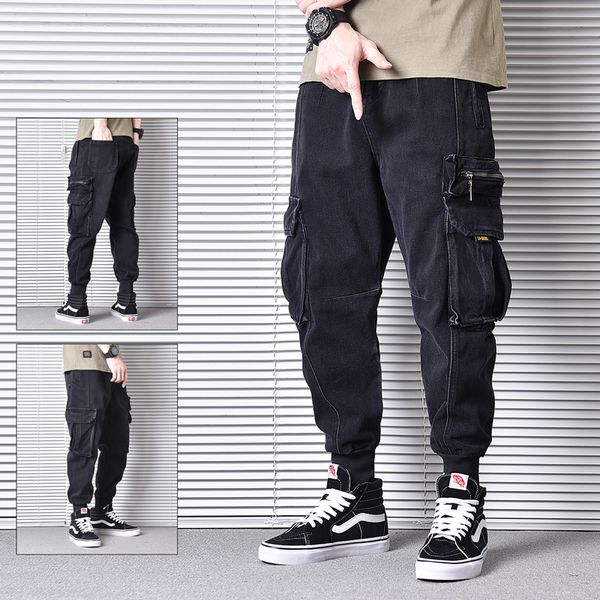 2020 newly designer fashion men jeans black color loose fit multi pockets cargo pants japanese vintage hip hop jeans men joggers, Blue
2020 newly designer fashion men jeans black color loose fit multi pockets cargo pants japanese vintage hip hop jeans men joggers, Blue